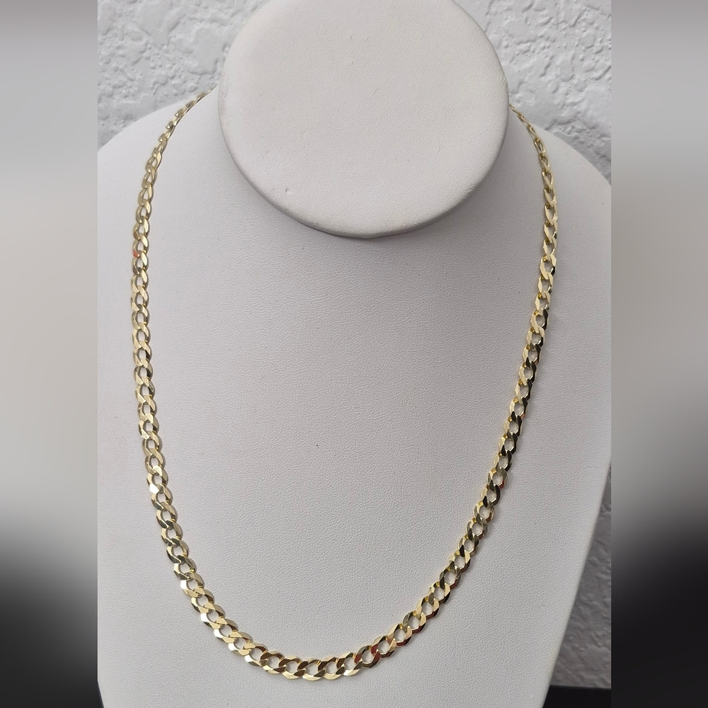 10kt Gold Curb Design Solid Chain